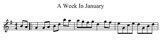 A Week In January - staff notation