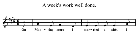 A week's work well done. - staff notation
