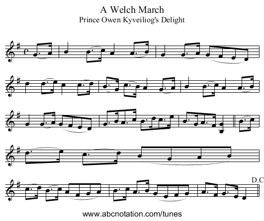 A Welch March - staff notation