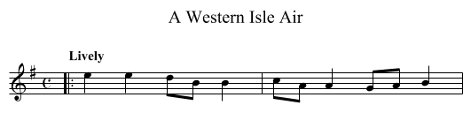 A Western Isle Air - staff notation