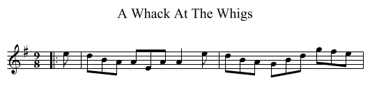 A Whack At The Whigs - staff notation
