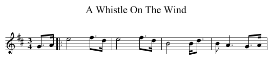 A Whistle On The Wind - staff notation