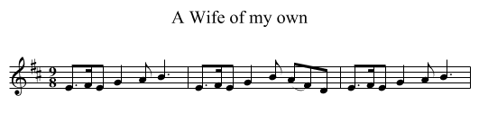 A Wife of my own - staff notation