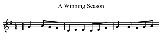 A Winning Season - staff notation