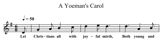 A Yoeman's Carol - staff notation