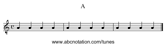 A - staff notation