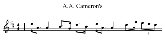 A.A. Cameron's - staff notation
