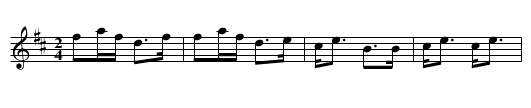 Aald Reel O Whalsay, Da - staff notation