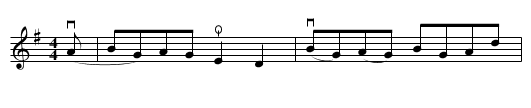 Aandowin At Da Bow - staff notation