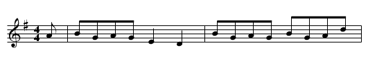 Aandowin at da bow - staff notation