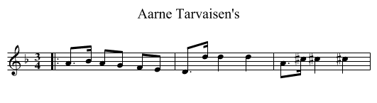 Aarne Tarvaisen's - staff notation