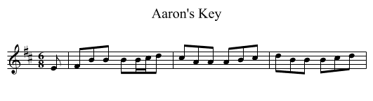 Aaron's Key - staff notation