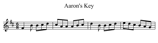 Aaron's Key - staff notation