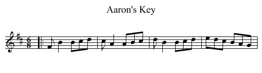 Aaron's Key - staff notation
