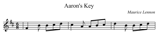 Aaron's Key - staff notation