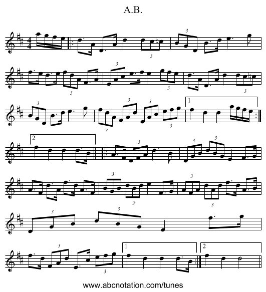 A.B. - staff notation