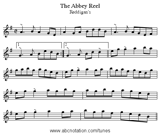 Abbey Reel, The - staff notation