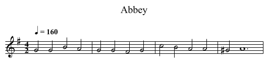 Abbey - staff notation