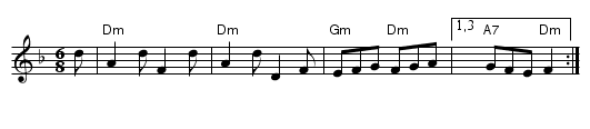 Abbots Bromley Horn Dance [Dm] - staff notation