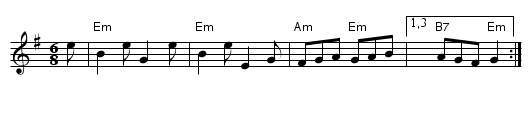 Abbots Bromley Horn Dance [Em] - staff notation