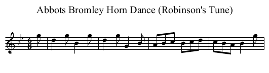 Abbots Bromley Horn Dance (Robinson's Tune) - staff notation