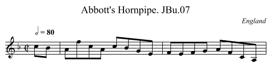 Abbott's Hornpipe. JBu.07 - staff notation