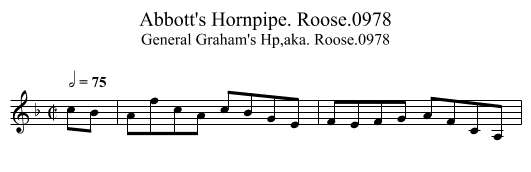 Abbott's Hornpipe. Roose.0978 - staff notation