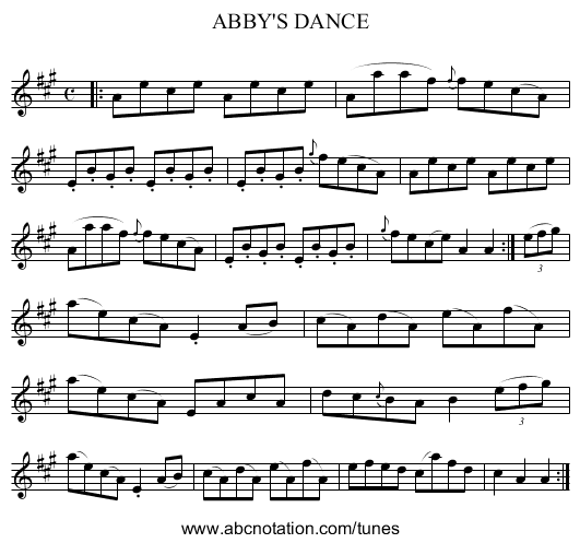 ABBY'S DANCE - staff notation