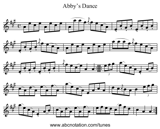 Abby’s Dance - staff notation