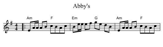 Abby's - staff notation