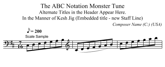 ABC Notation Monster Tune, The - staff notation