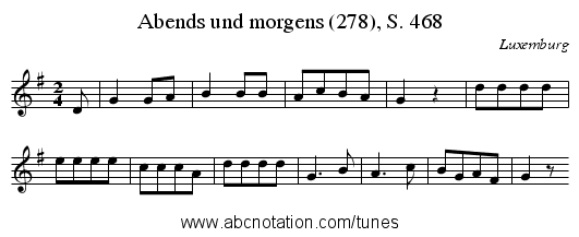 Abends und morgens (278), S. 468 - staff notation