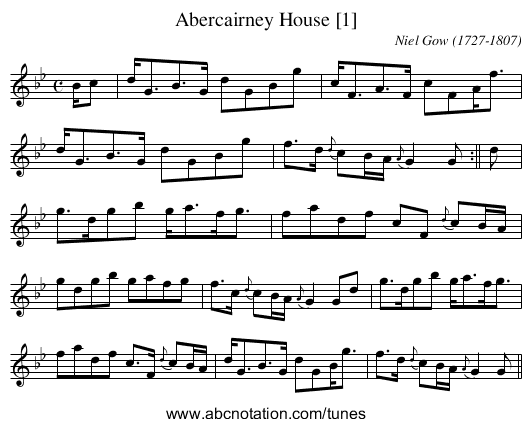 Abercairney House [1] - staff notation