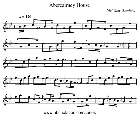 Abercairney House - staff notation