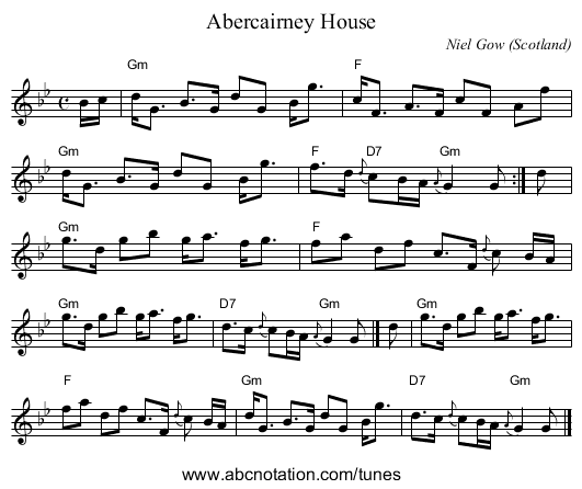 Abercairney House - staff notation