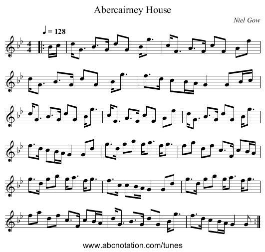 Abercairney House - staff notation