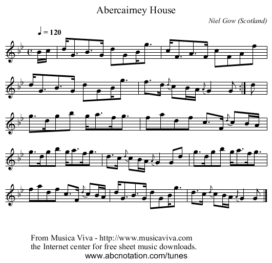 Abercairney House - staff notation
