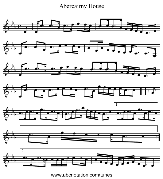 Abercairny House - staff notation