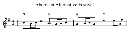 Aberdeen Alternative Festival - staff notation