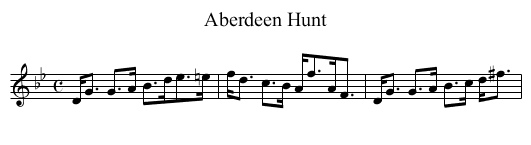 Aberdeen Hunt - staff notation