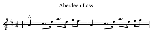 Aberdeen Lass - staff notation