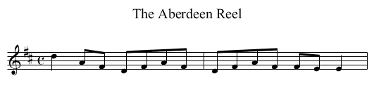Aberdeen Reel, The - staff notation