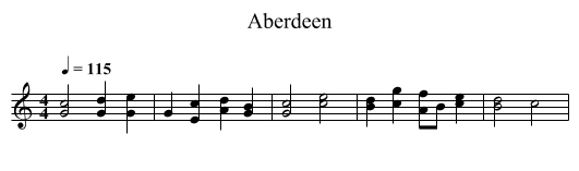 Aberdeen - staff notation