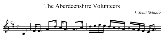 Aberdeenshire Volunteers, The - staff notation