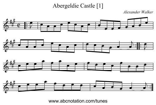 Abergeldie Castle [1] - staff notation