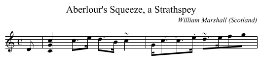 Aberlour's Squeeze, a Strathspey - staff notation
