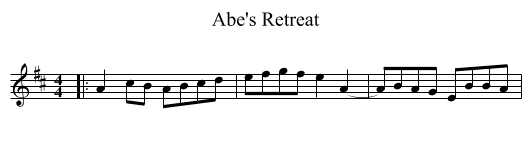 Abe's Retreat - staff notation