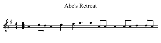 Abe's Retreat - staff notation