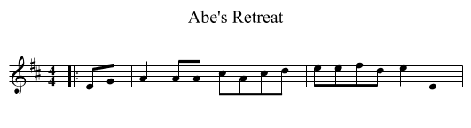 Abe's Retreat - staff notation