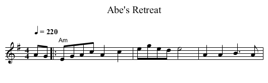 Abe's Retreat - staff notation